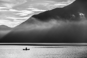 Morning on Batur lake