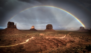 Rainbow over Monument Valley