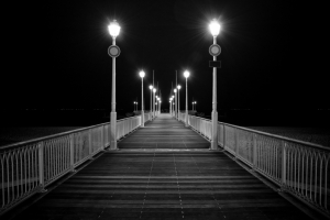 Pier by night.