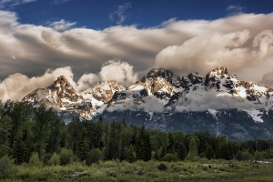 Storm clouds roll over the Grand Teton 
