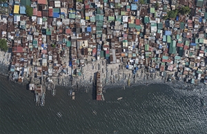 Aerial Views Manila Overpopulation 