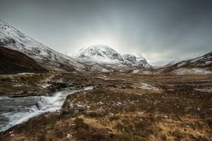 Winter mood of Scottish hills