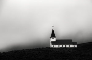 Vik Church in the Mist