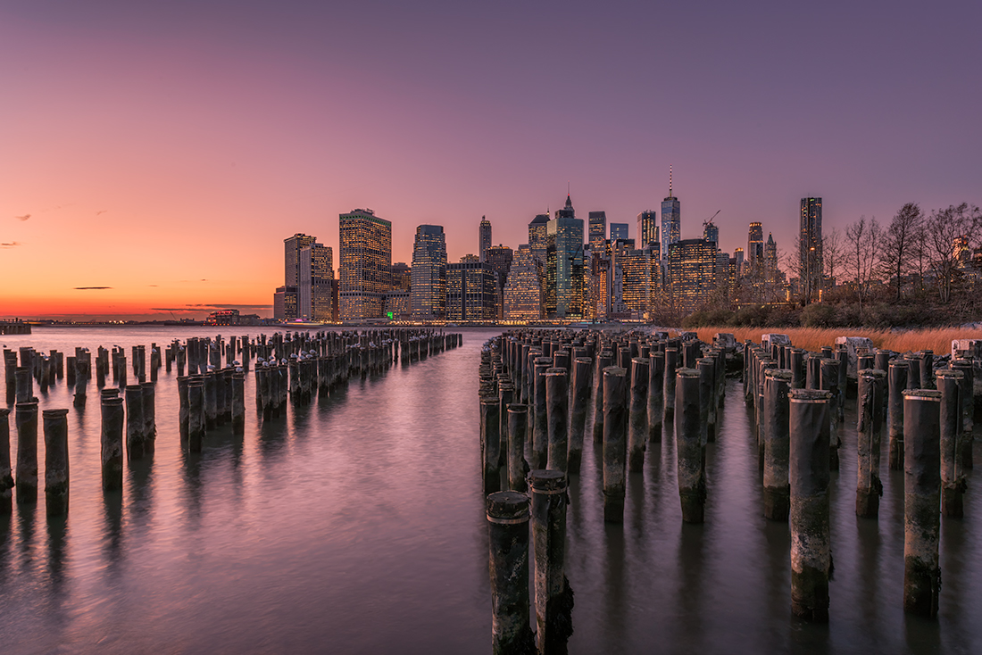 Manhattan from Brooklyn Bridge Park - Sunset