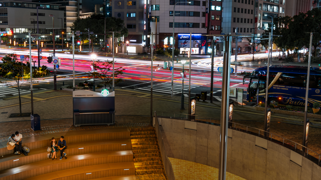 Urban night view of Kobe city