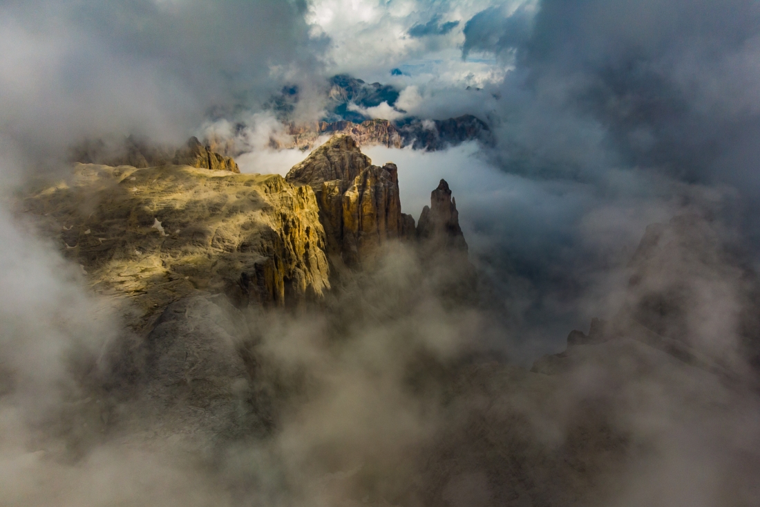 Over the Dolomiti clouds
