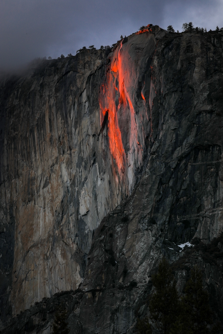 Firefalls in Yosemite National Park 2021
