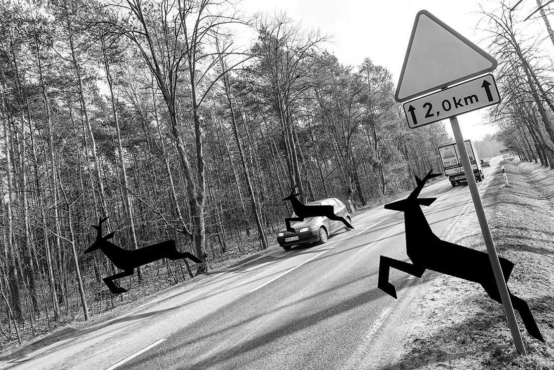 Escape from the road sign