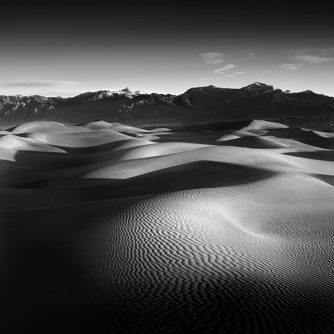 Sunrise at the Mesquite Dunes, Death Valley National Park, United States