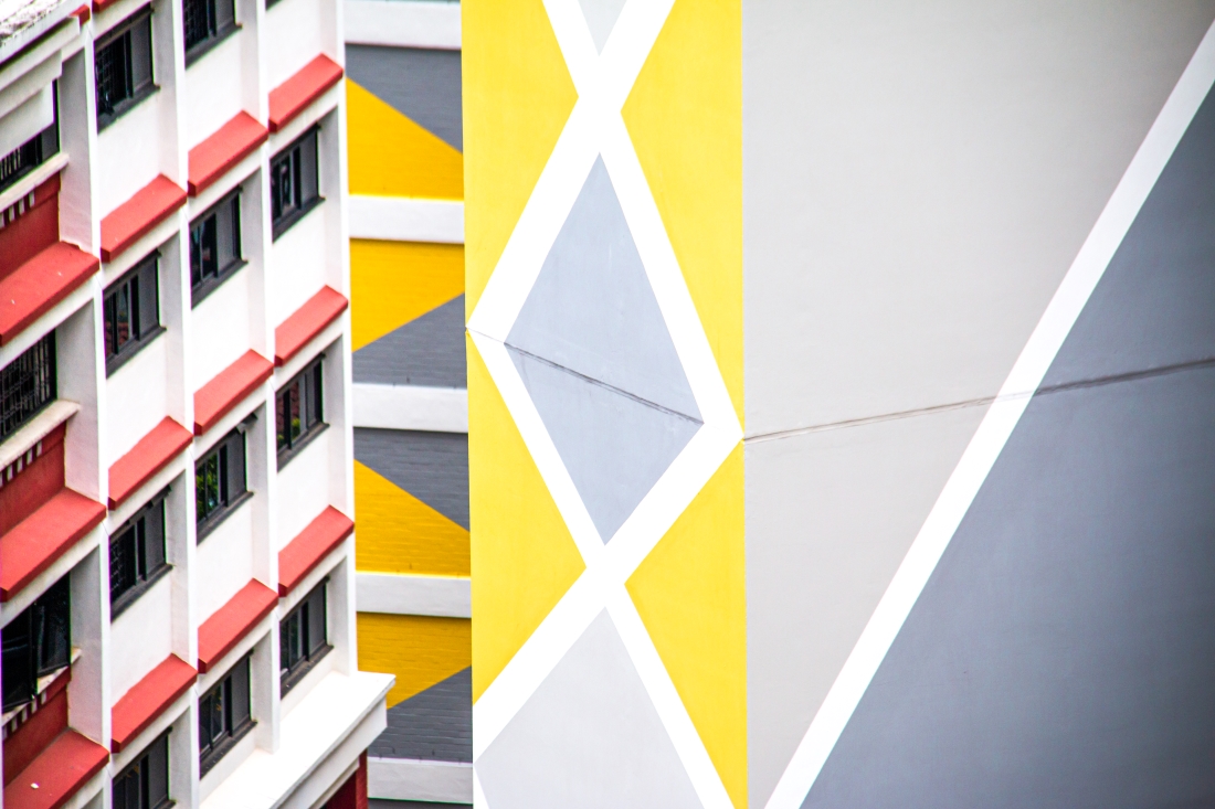Moments in my neighborhood - HDB color coding