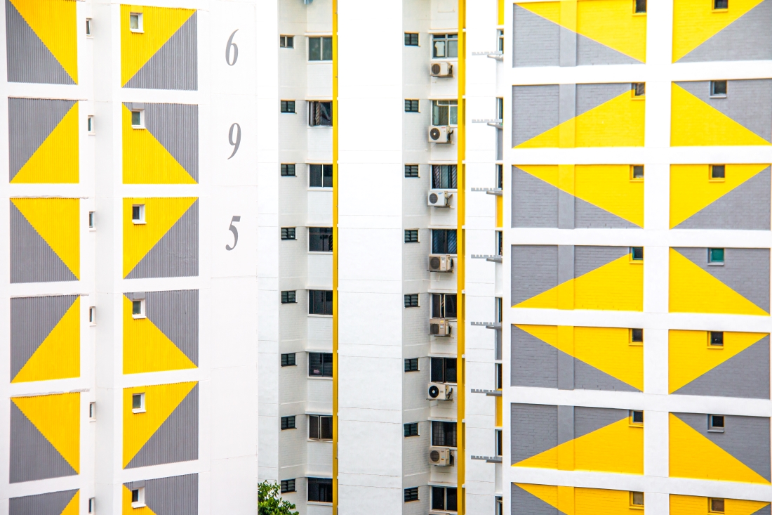 Moments in my neighborhood - HDB color coding