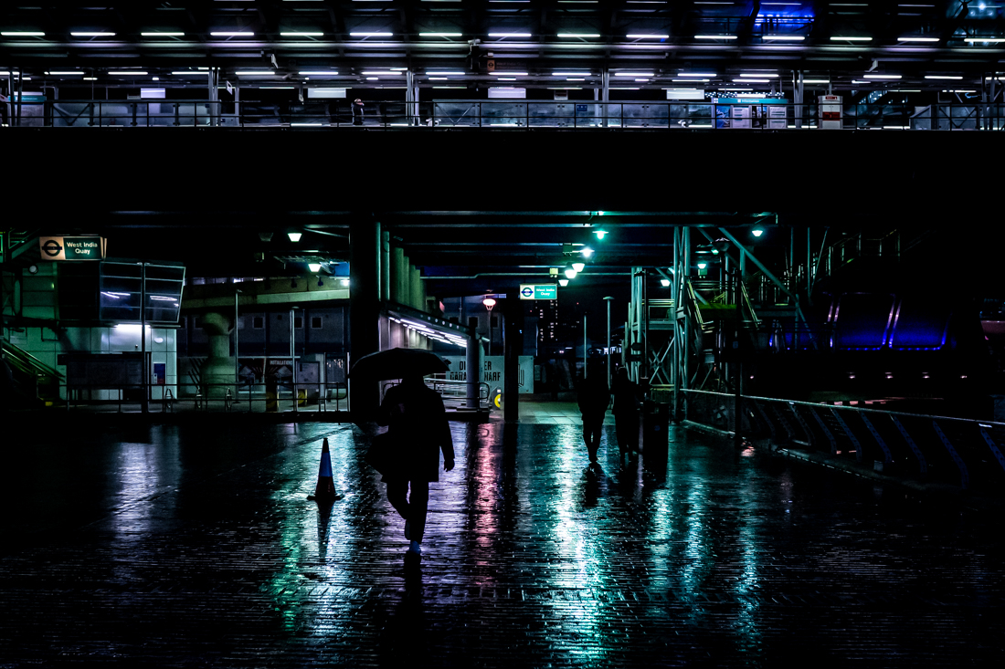 Canary Wharf after dark