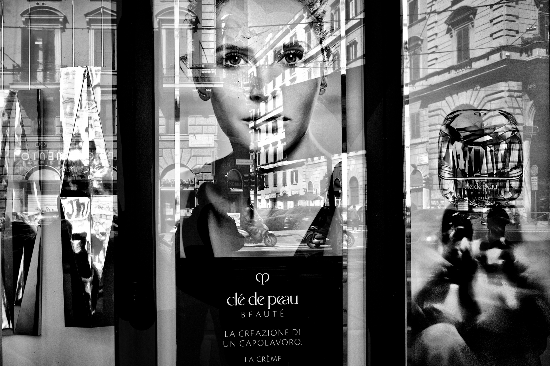 Advertising woman in Rome