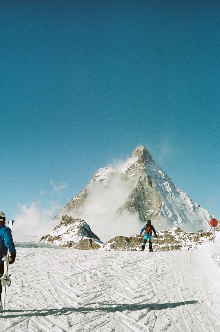 Skiers in the Alps