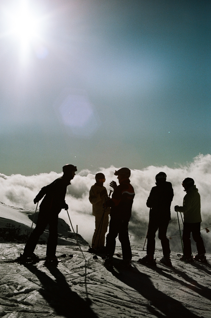 Skiers in the Alps