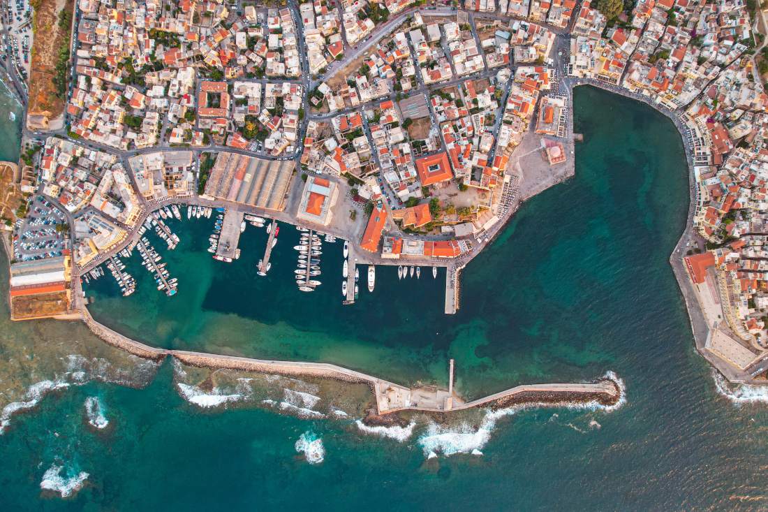 Aerial Trip over the City of Chania