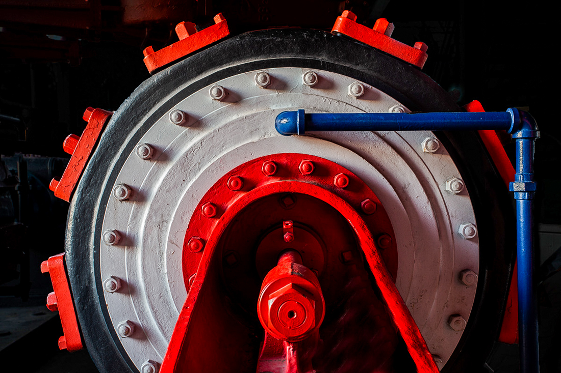 Machinery in Red, White and Blue
