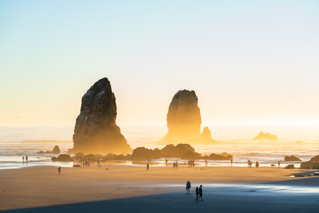 The Needles, Last Summer Glow, Cannon Beach, Oregon