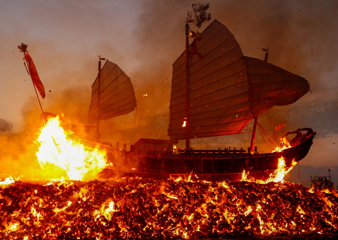 Triennial King-Boat Burning Festival in Taiwan