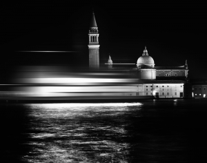 Venice--The Lido ferry passing San Giorgio