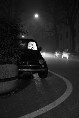 Old Fiat 500 in the night