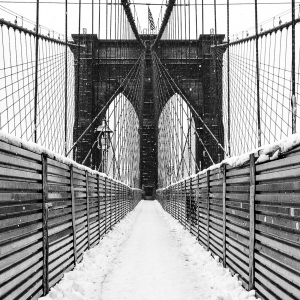 Brooklyn Bridge in Snow