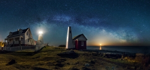 Milky way arch over Pemaquid Point Light 