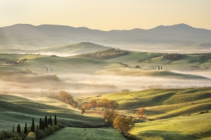 Morning fog in Tuscany