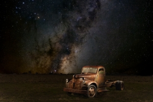 1940s Chevy lightpainted with Milky Way rising