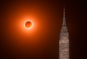 Lunar Eclipse On Empire State Building